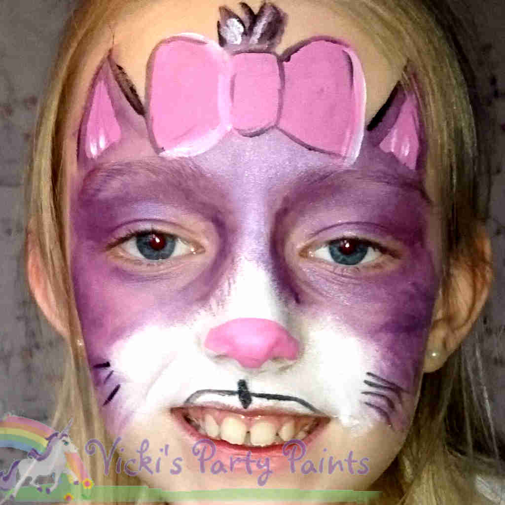 Purple cat childs facepaint