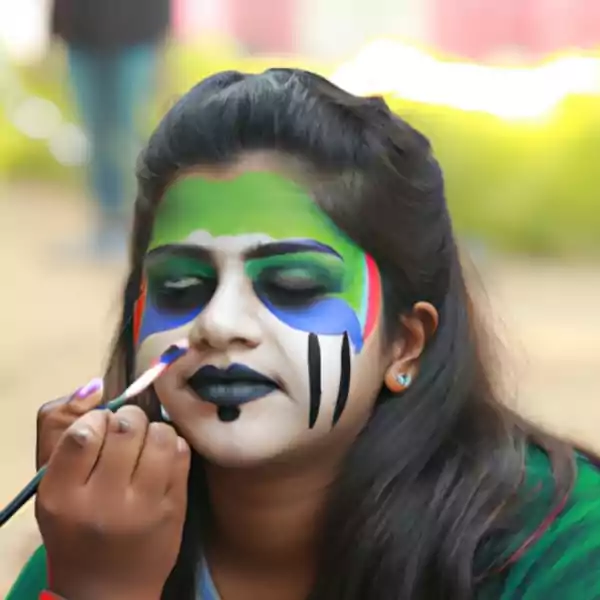 Having my face painted